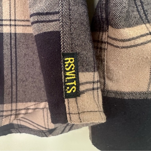 RSVLTS Yellowstone Flannel Button Shirt Men XL Soft Black Brown Plaid Ranch Farm - Picture 3 of 5